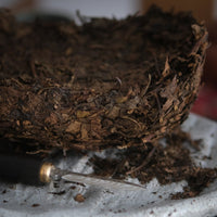 Tibetan tea brick from Ya'an, Sichuan, pressed, very aged, traditional and original