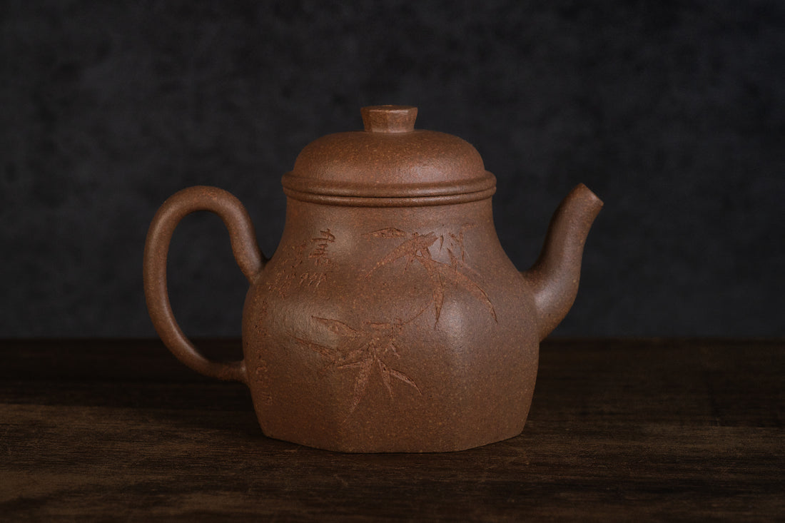 Liu Fang Jun Yu 六方君玉 - 130ml Yixing Teapot in Wucai Qingduan Clay