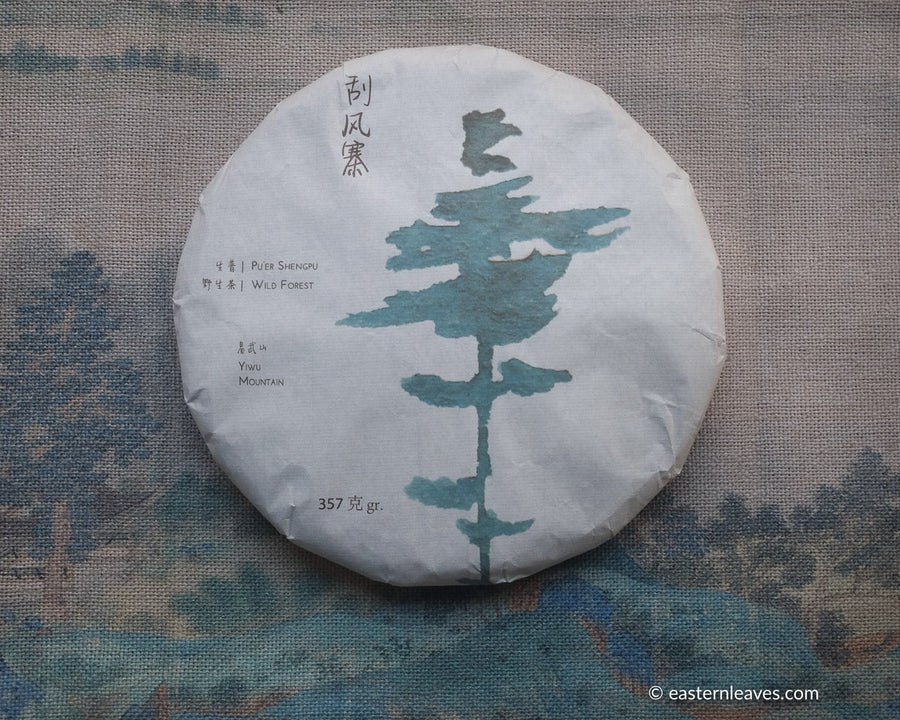 Pu'er shengpu Chinese tea pressed cake brick vintage and aged, 2008 spring harvest, tea forest, from Yiwu in Yunnan